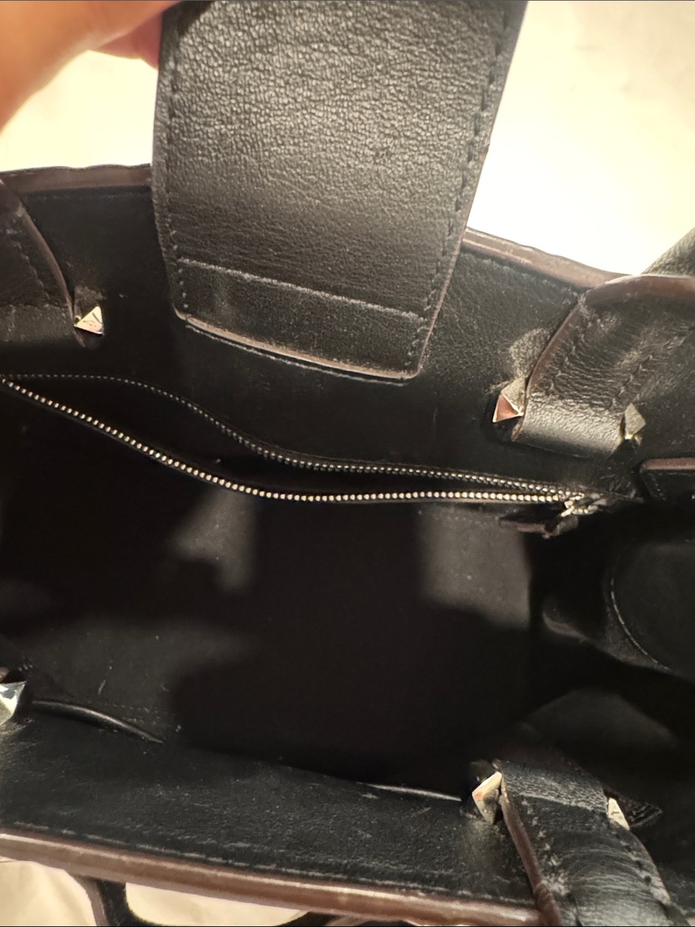 MCM Black Logo Leather Tote with Top Handles and shoulder strap - Picture 4 of 6